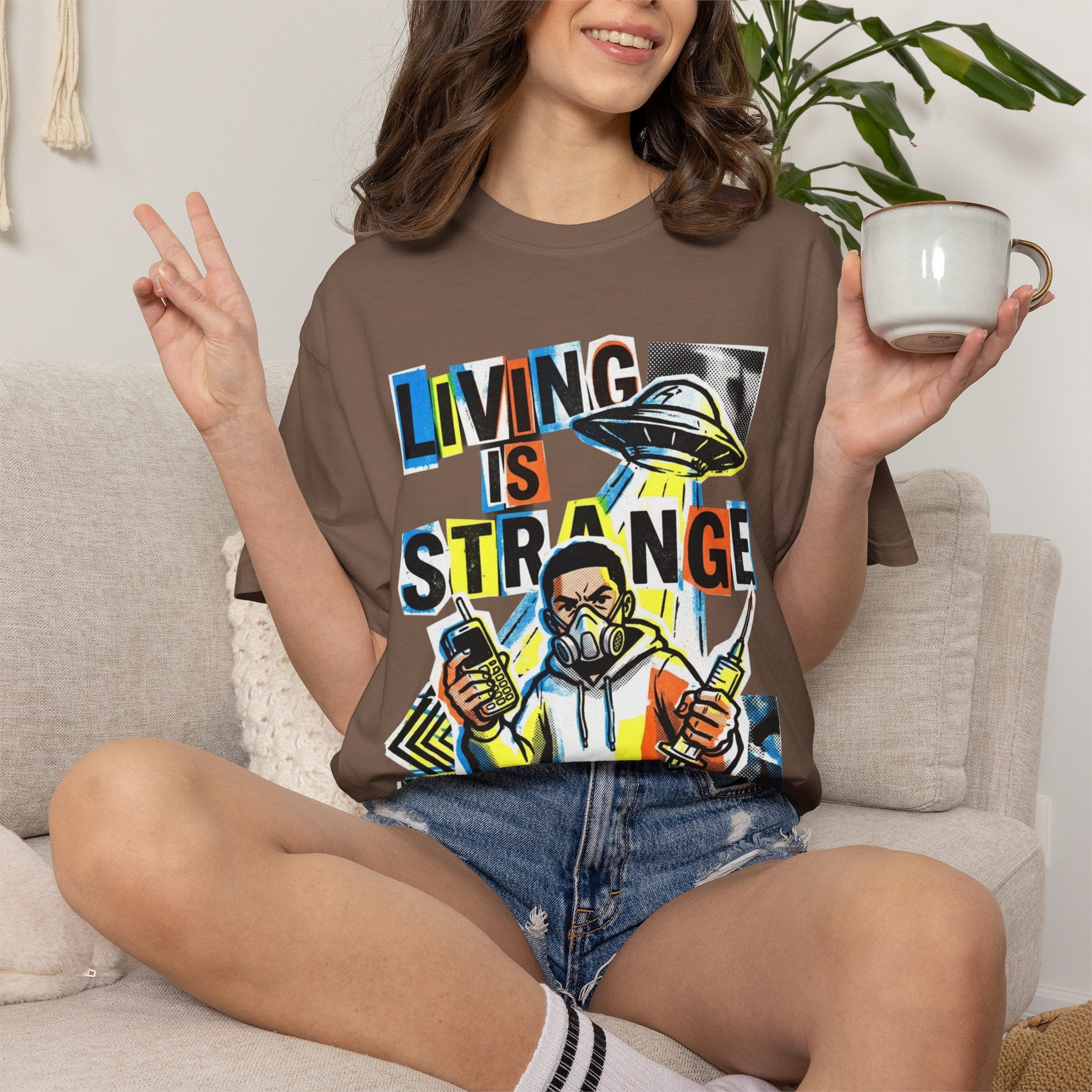 LIVING IS STRANGE | Unisex Garment-Dyed T-shirt
