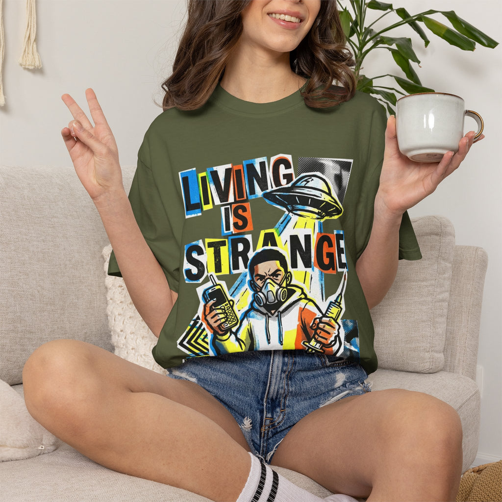 LIVING IS STRANGE | Unisex Garment-Dyed T-shirt