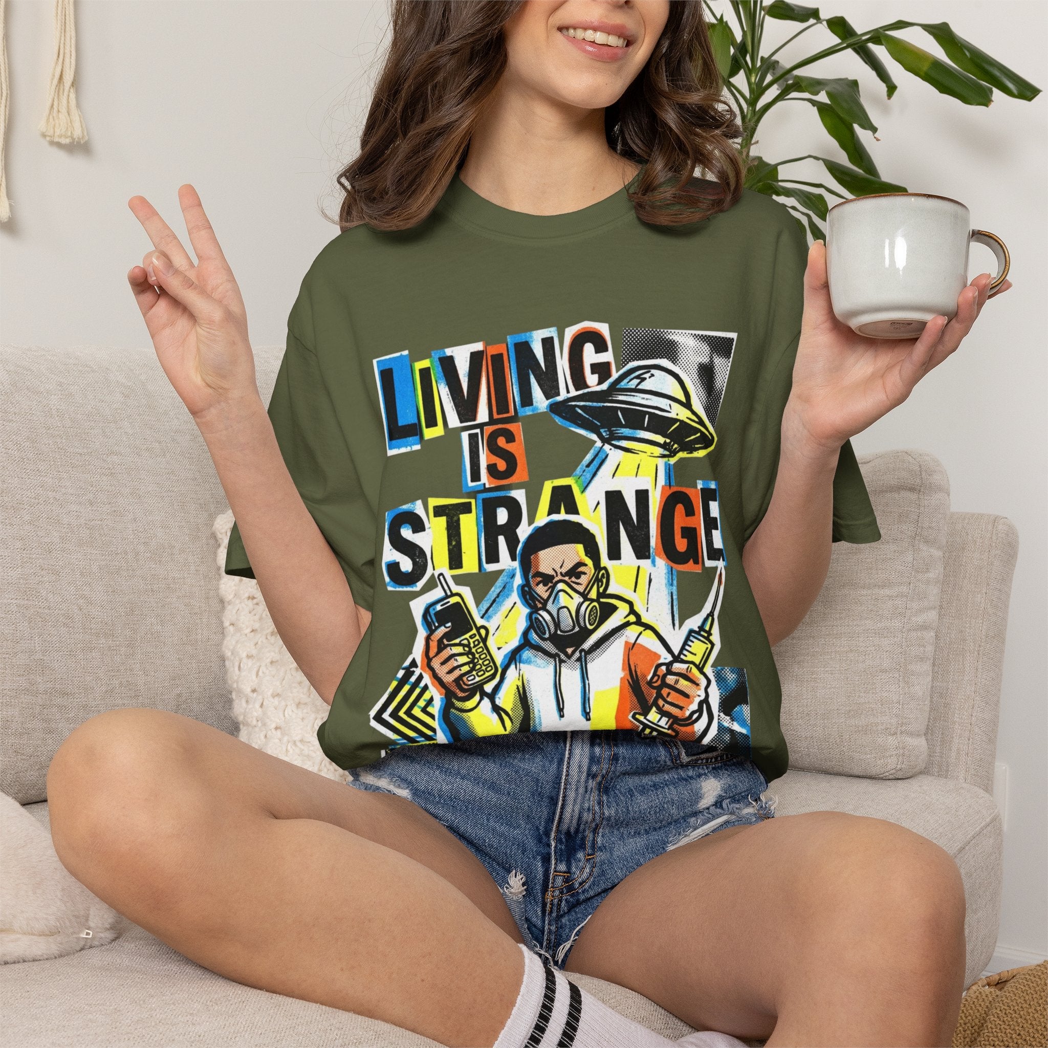 LIVING IS STRANGE | Unisex Garment-Dyed T-shirt