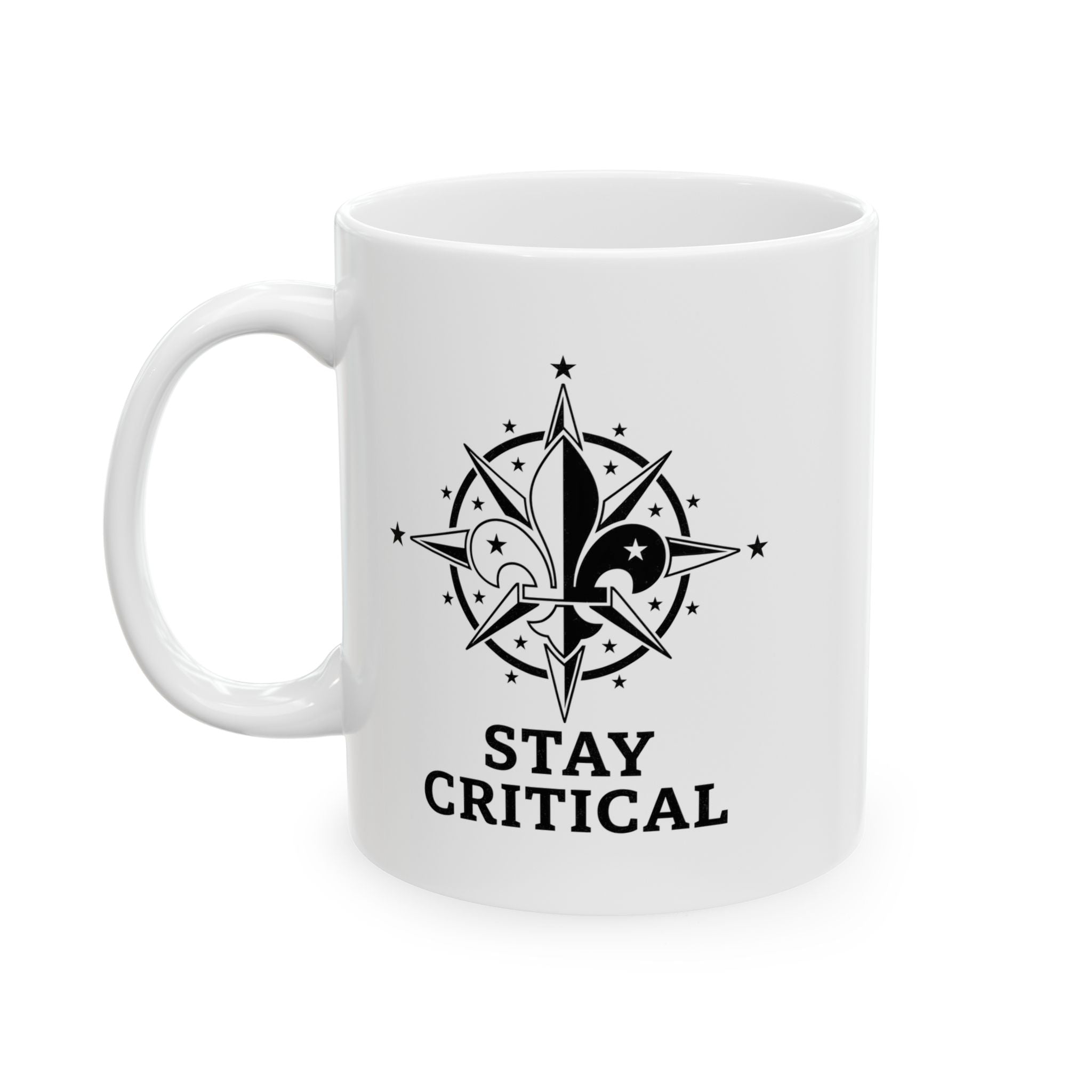 STAY CRITICAL | Ceramic Mug, (11oz, 15oz)