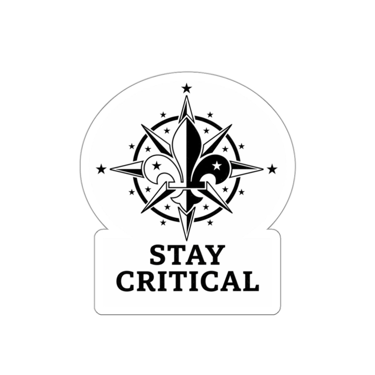 STAY CRITICAL (White) | Die-Cut Stickers