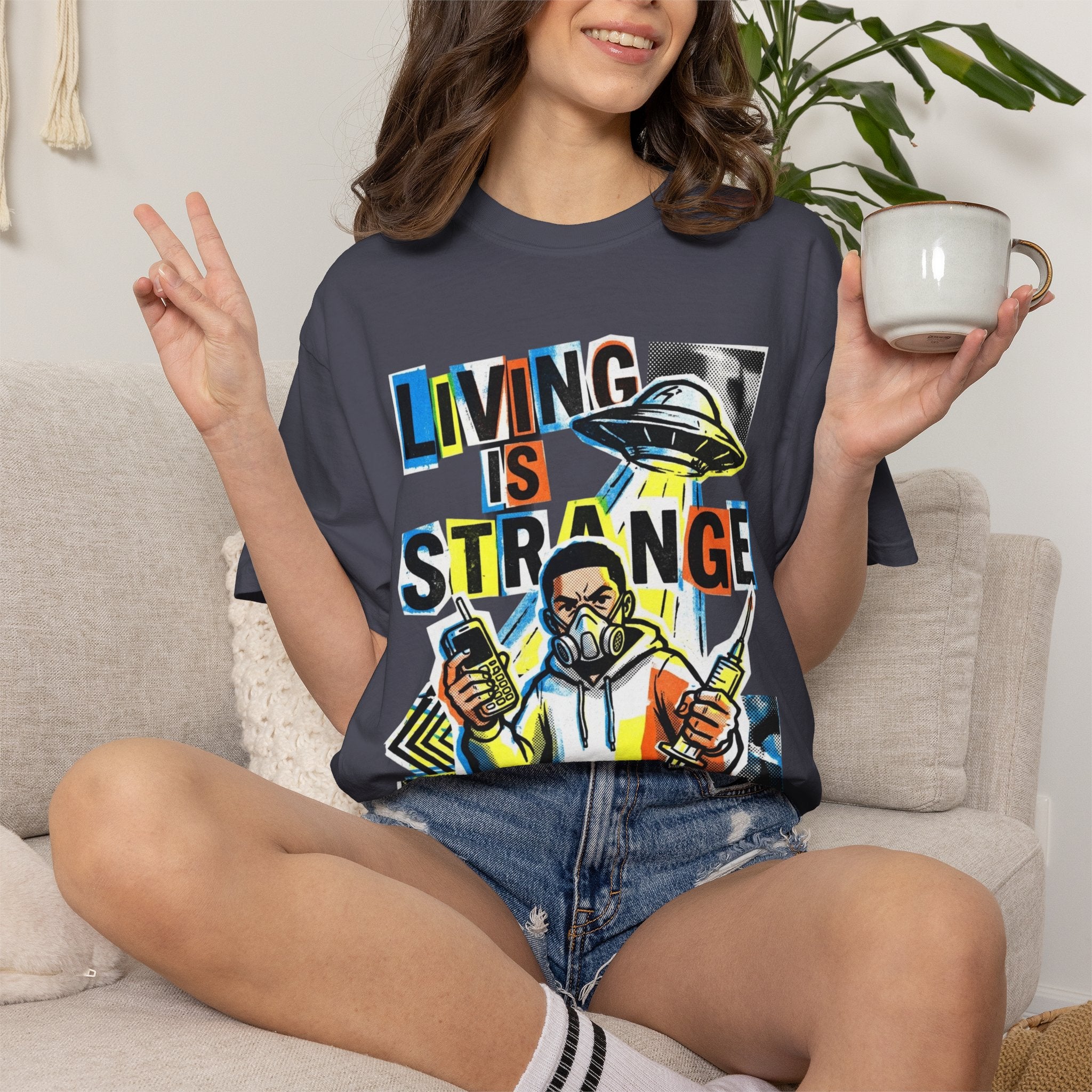 LIVING IS STRANGE | Unisex Garment-Dyed T-shirt