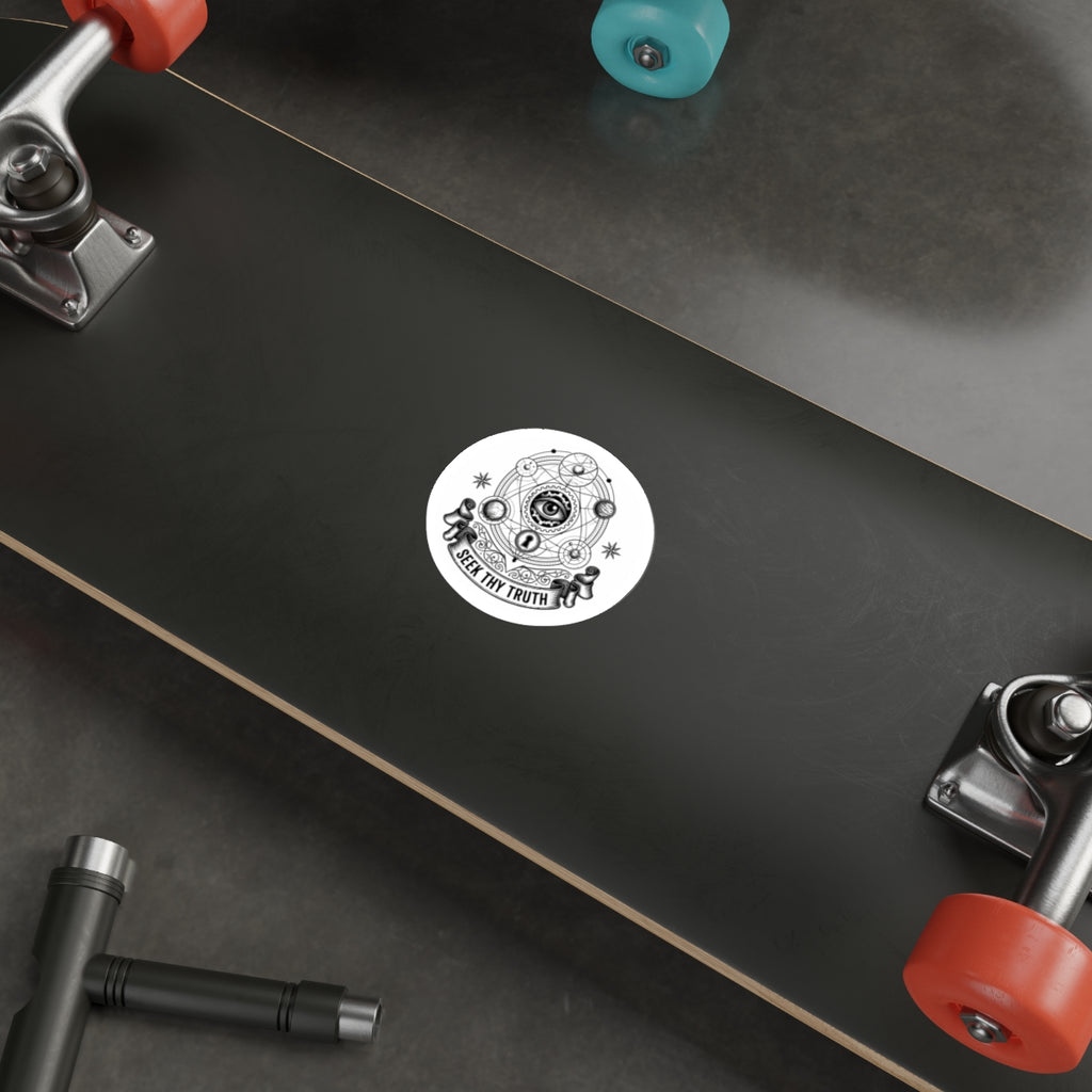 SEEK THY TRUTH (White) | Die-Cut Stickers