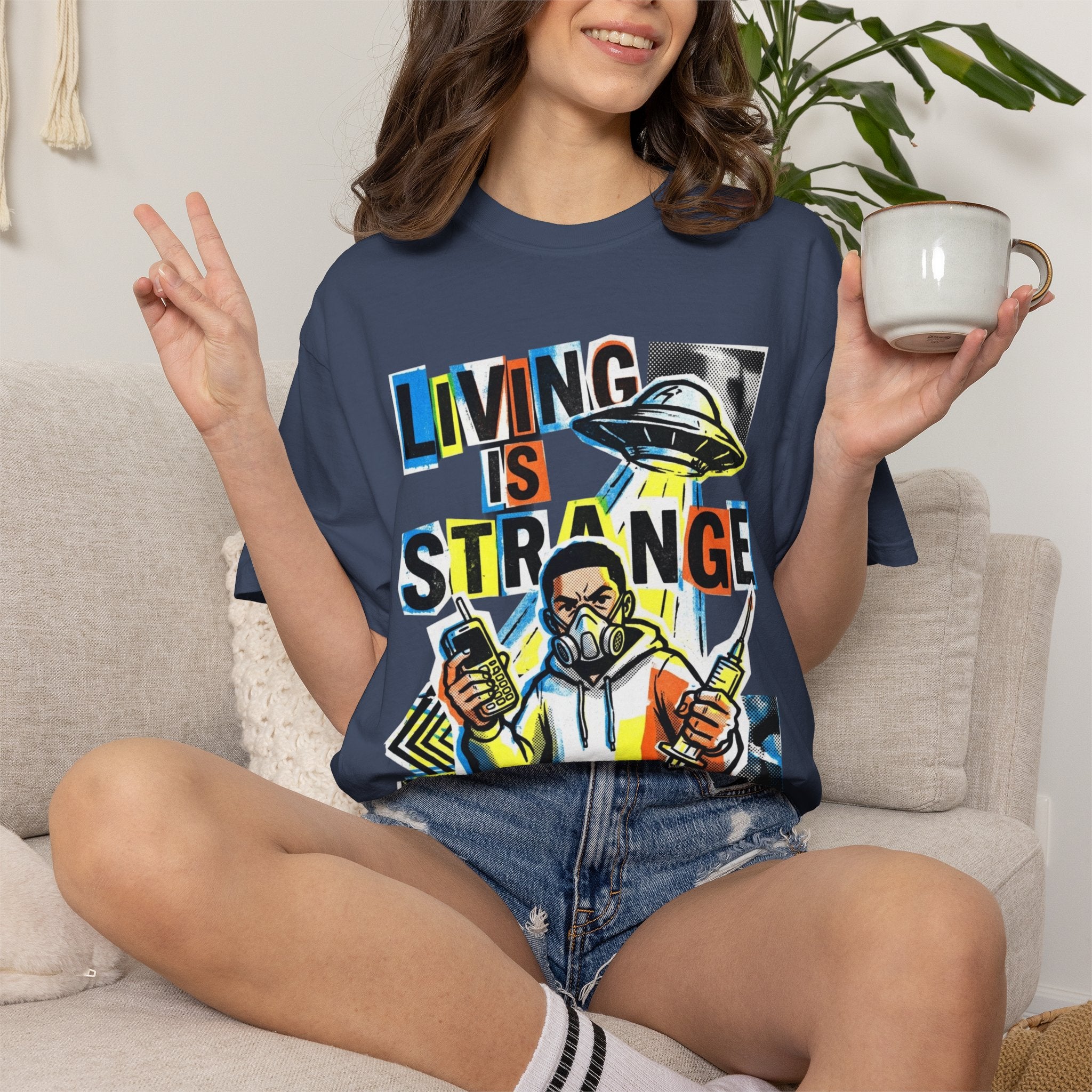 LIVING IS STRANGE | Unisex Garment-Dyed T-shirt