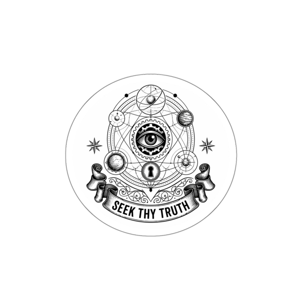 SEEK THY TRUTH (White) | Die-Cut Stickers